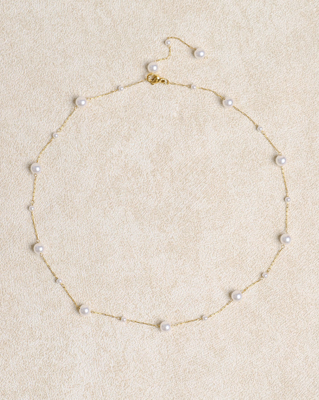 White Pearl Alloy Necklace - RIHOAS