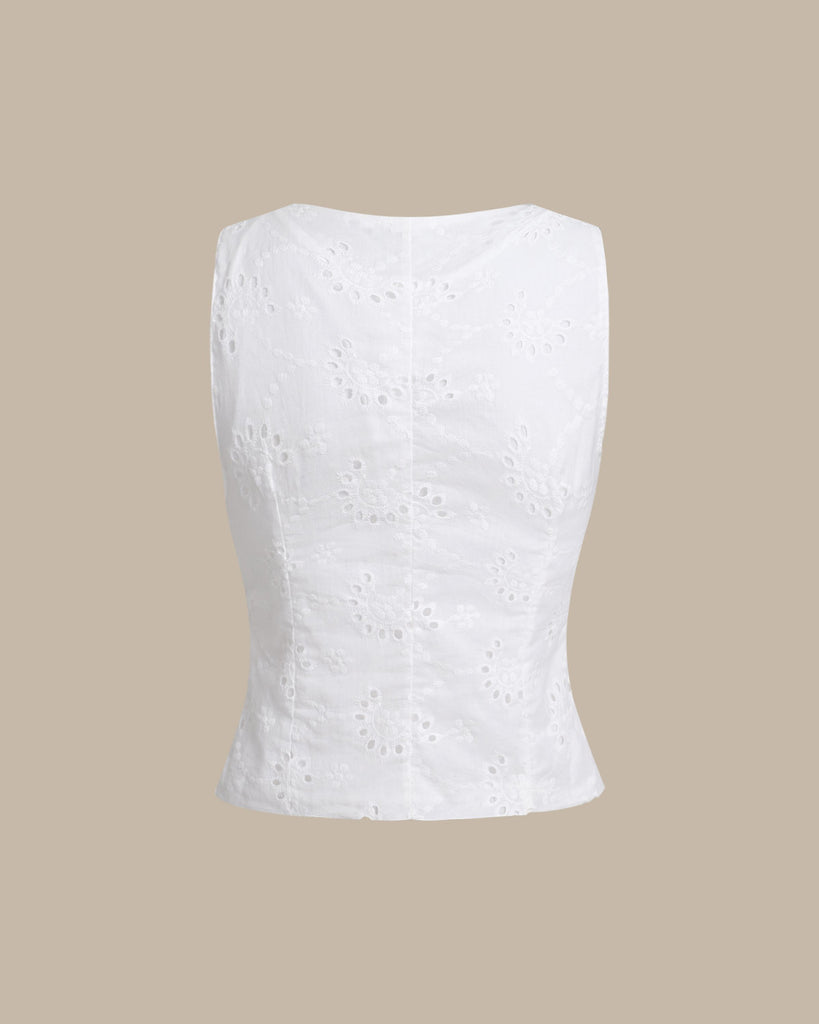 Women's Woven Polyester/Cotton Blend Vest Tops - RIHOAS