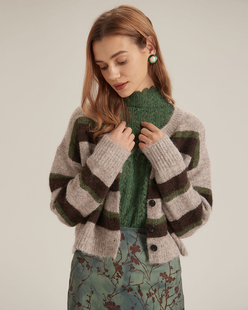 Crew-neck color-matching sweater Tops - RIHOAS