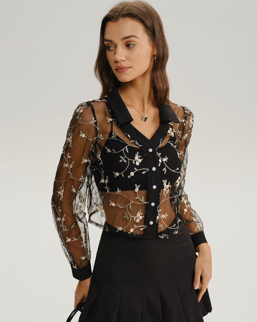 Ladies knitted polyester mesh Shirts Tops - RIHOAS