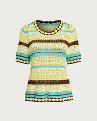Ladies' crocheted acrylic blouse Multi Tops - RIHOAS