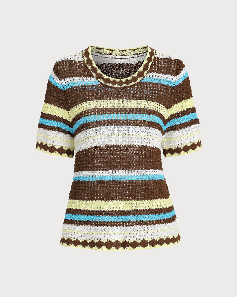Ladies' crocheted acrylic blouse Multi8 Tops - RIHOAS