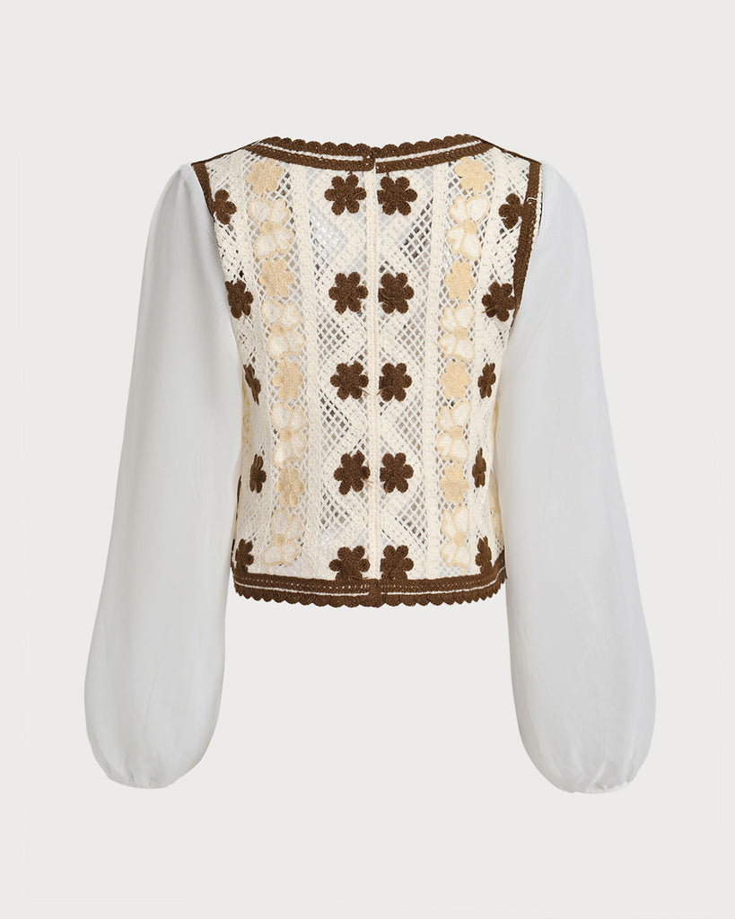Ladies' crocheted polyester cardigan Tops - RIHOAS