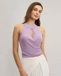 Ladies' woolen nylon vest Purple Tops - RIHOAS