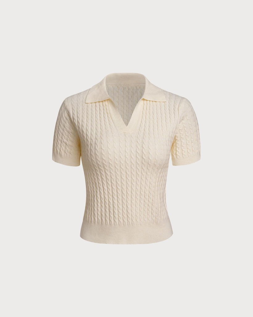 Ladies' woolen polyester Tops Apricot Tops - RIHOAS