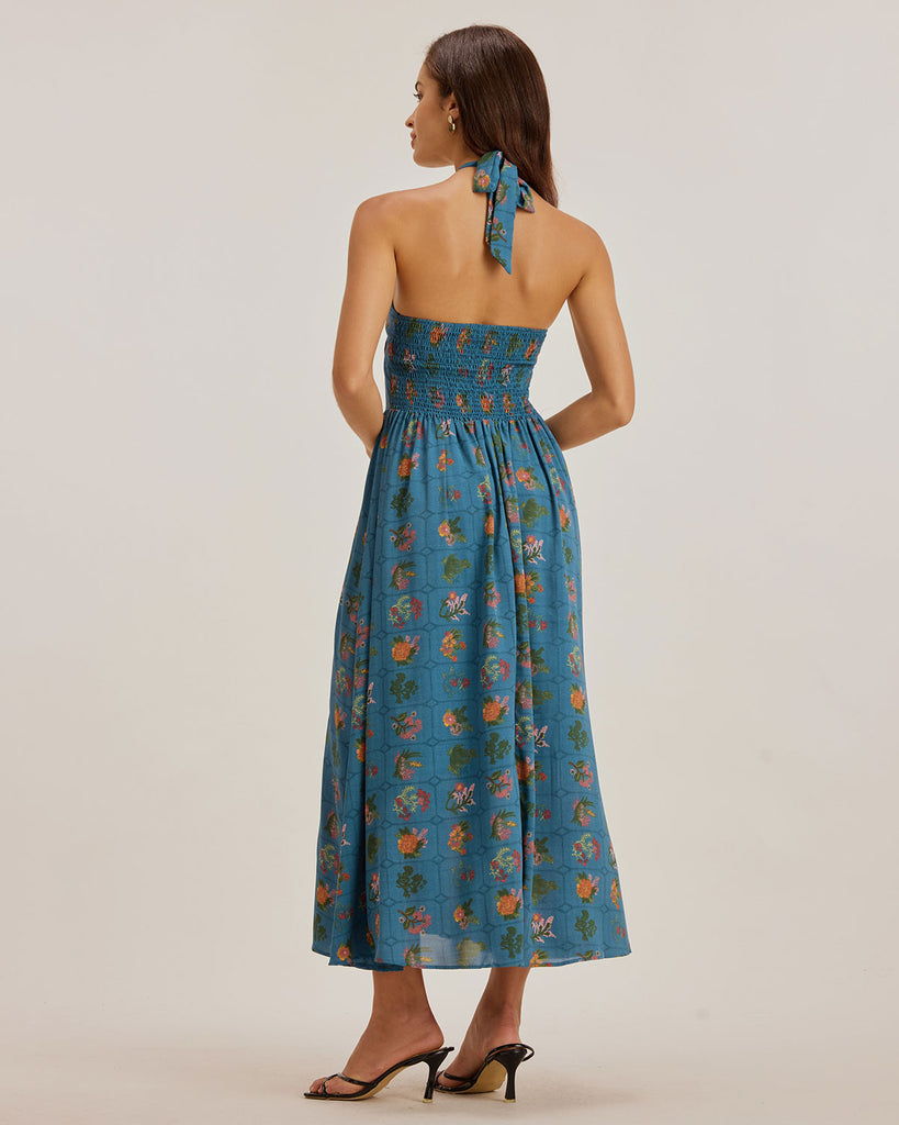 Ladies' woven polyester halter dress Dresses - RIHOAS