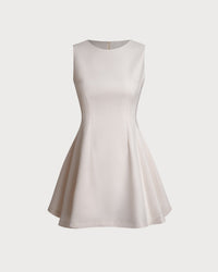 Ladies' woven polyester Mini Dresses Apricot Dresses - RIHOAS