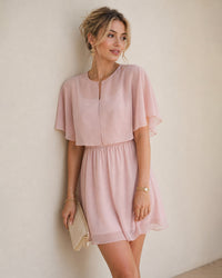 Pink Sweetheart Neck A-Line Mini Dress