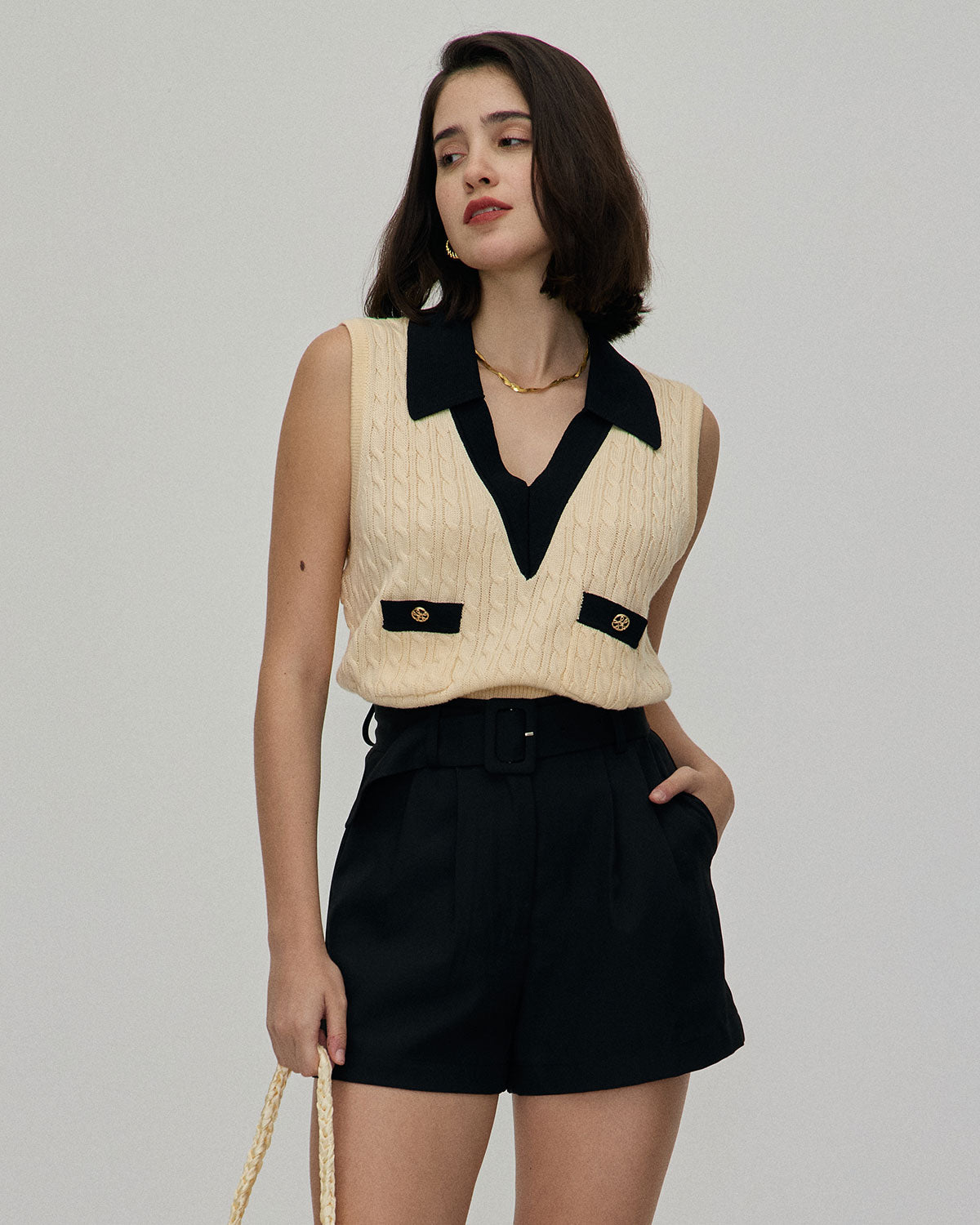 【レビューで送料無料】 Tank Top for Women - Ribbed, Knit, Square Neck, Strap Tank トップス