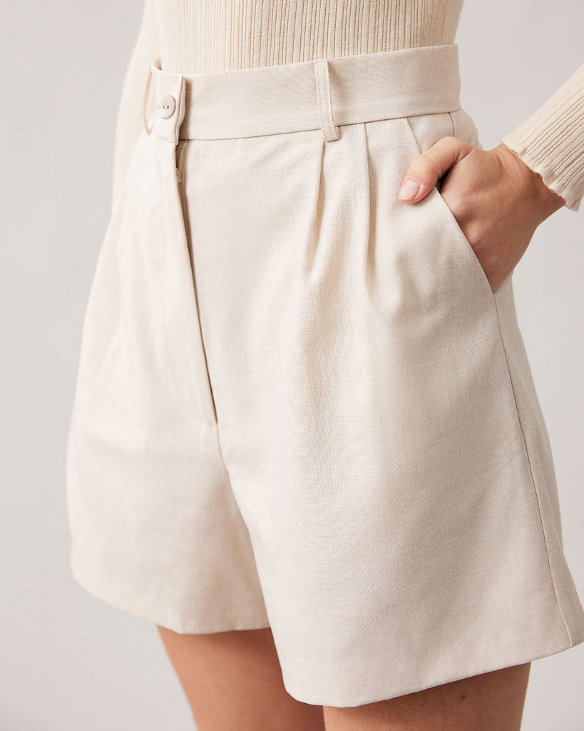 The Apricot High Waist Solid Shorts Bottoms - RIHOAS