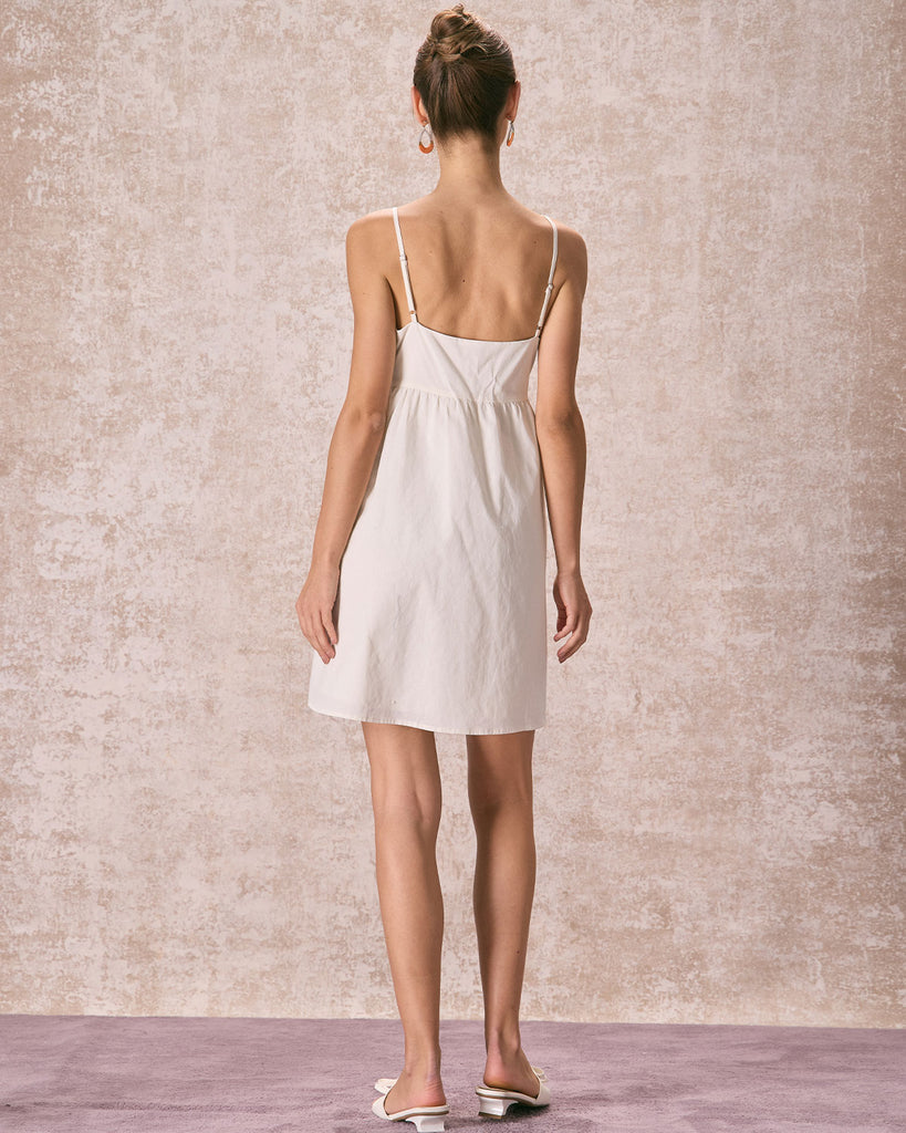 The Beige Solid Mini Dress Dresses - RIHOAS