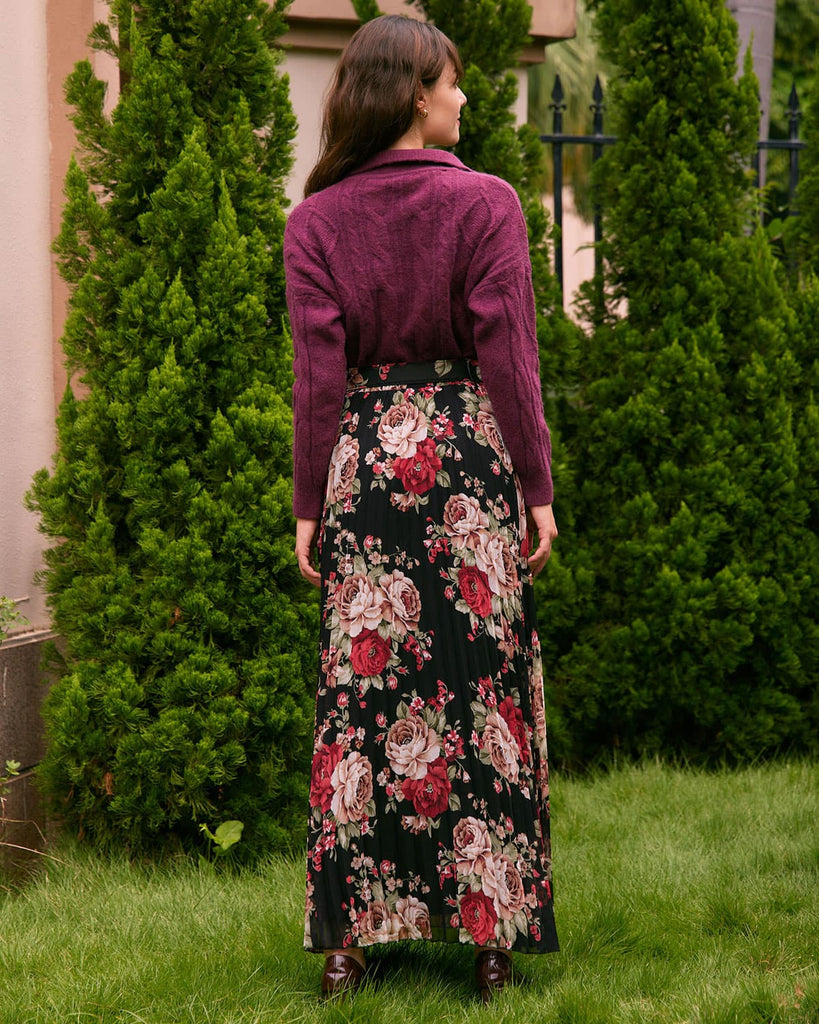 The Belted Pleated Midi Skirt Bottoms - RIHOAS