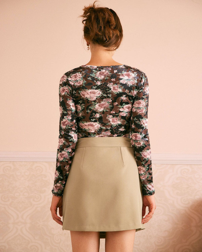 The Belted Split Hem Mini Skirt Bottoms - RIHOAS