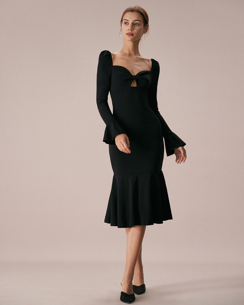 The Black Bow Slim Fishtail Dress Dresses - RIHOAS