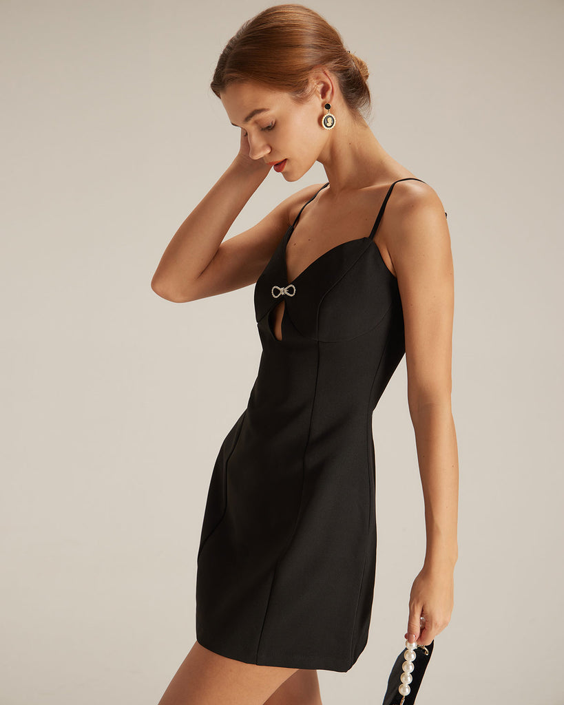 The Black Cut Out Mini Dress Dresses - RIHOAS