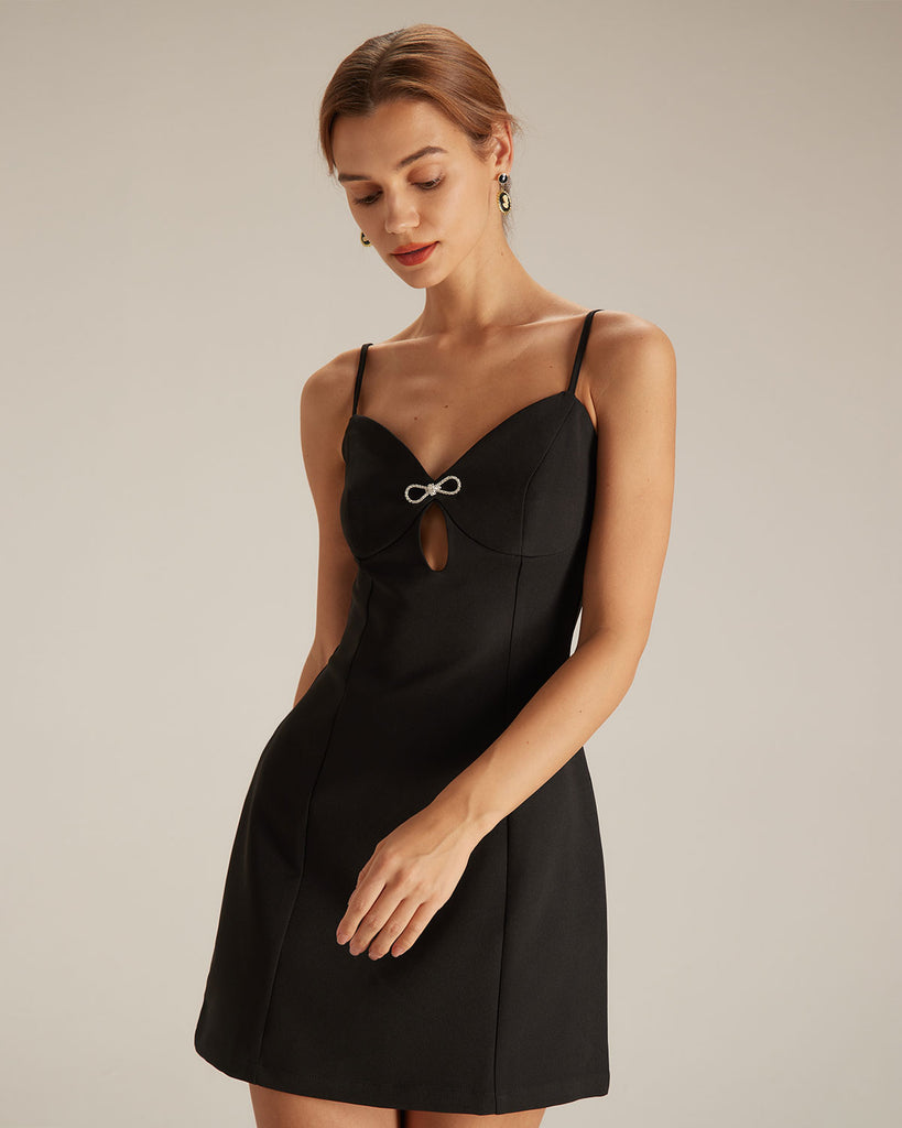 The Black Cut Out Mini Dress Dresses - RIHOAS