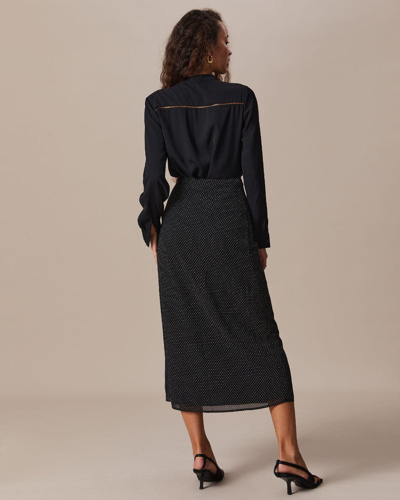 The Black Polka Dot Skirt Bottoms - RIHOAS