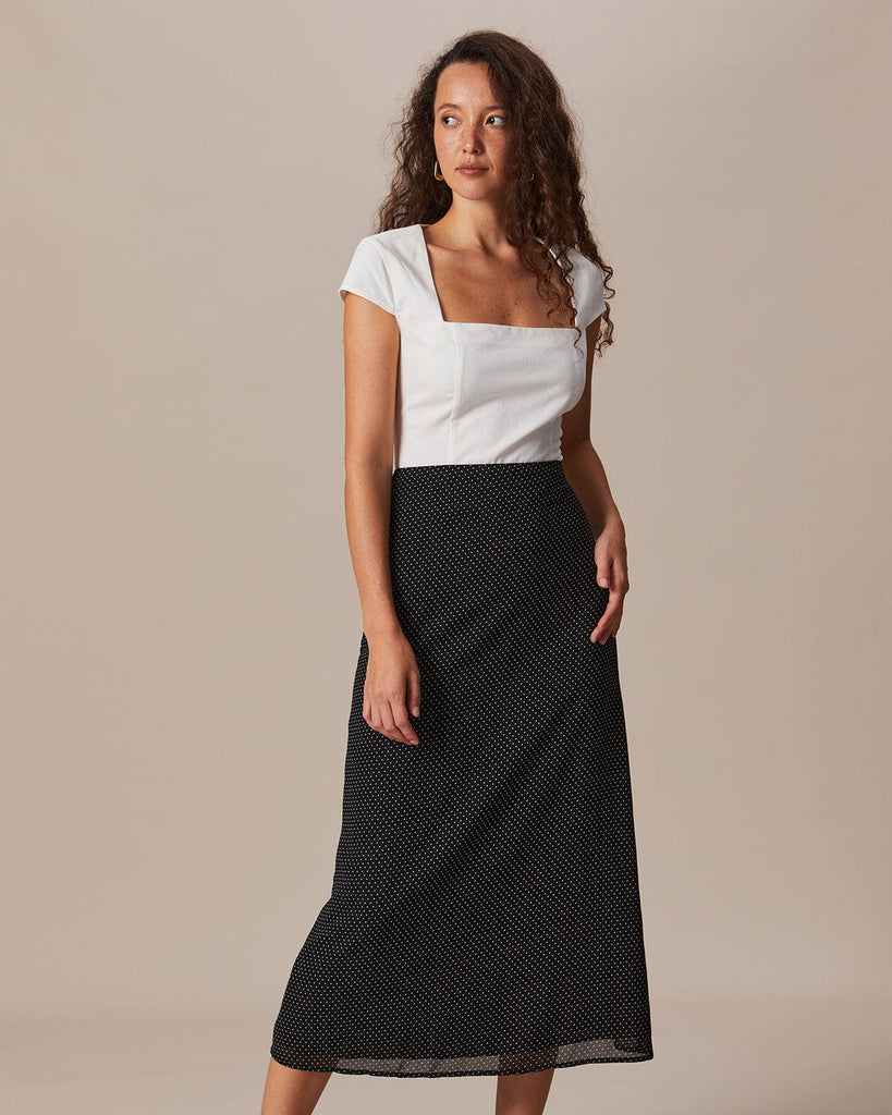 The Black Polka Dot Skirt Bottoms - RIHOAS