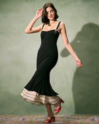 The Black Sweetheart Neck Trumpet Dress Dresses - RIHOAS