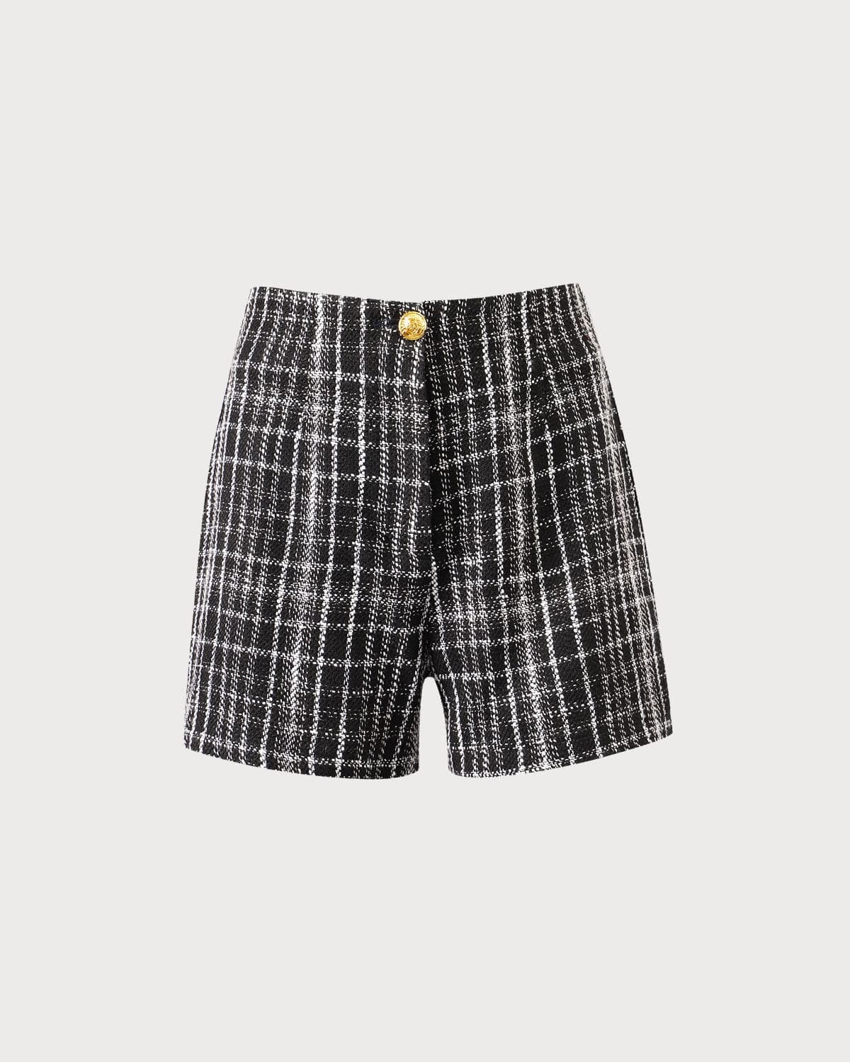 Womens black and clearance white checkered shorts
