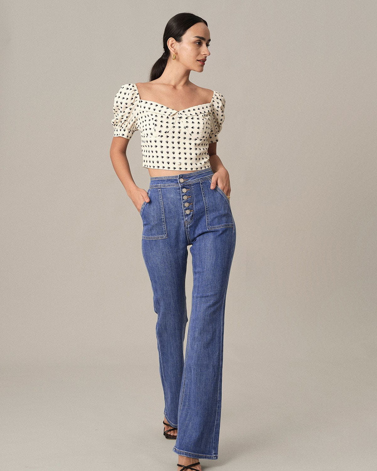 Womens button hot sale up jeans