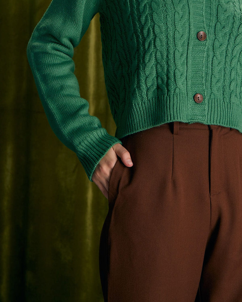The Coffee Slant Pocket Straight Pants Bottoms - RIHOAS