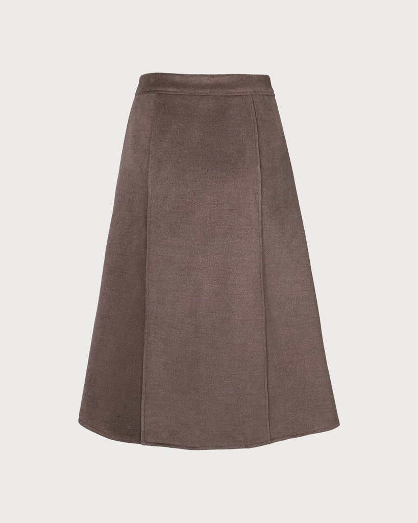 The Coffee Split Hem Midi Skirt Bottoms - RIHOAS