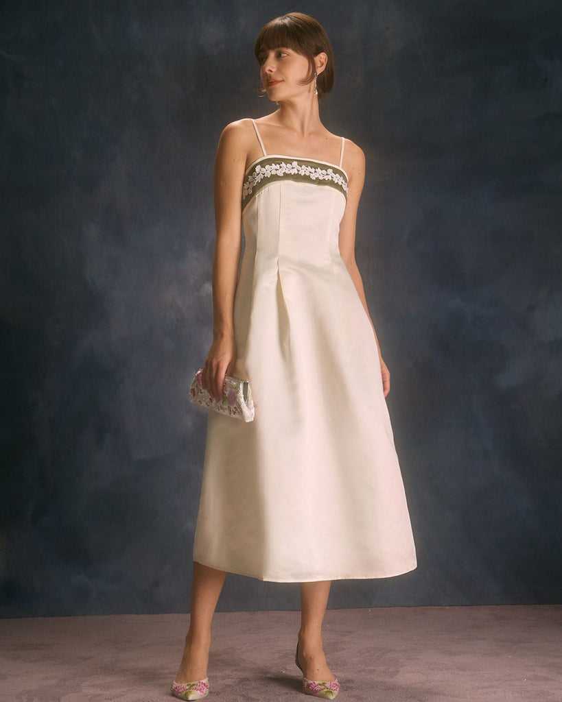The Colorblock Satin Slip Dress Dresses - RIHOAS