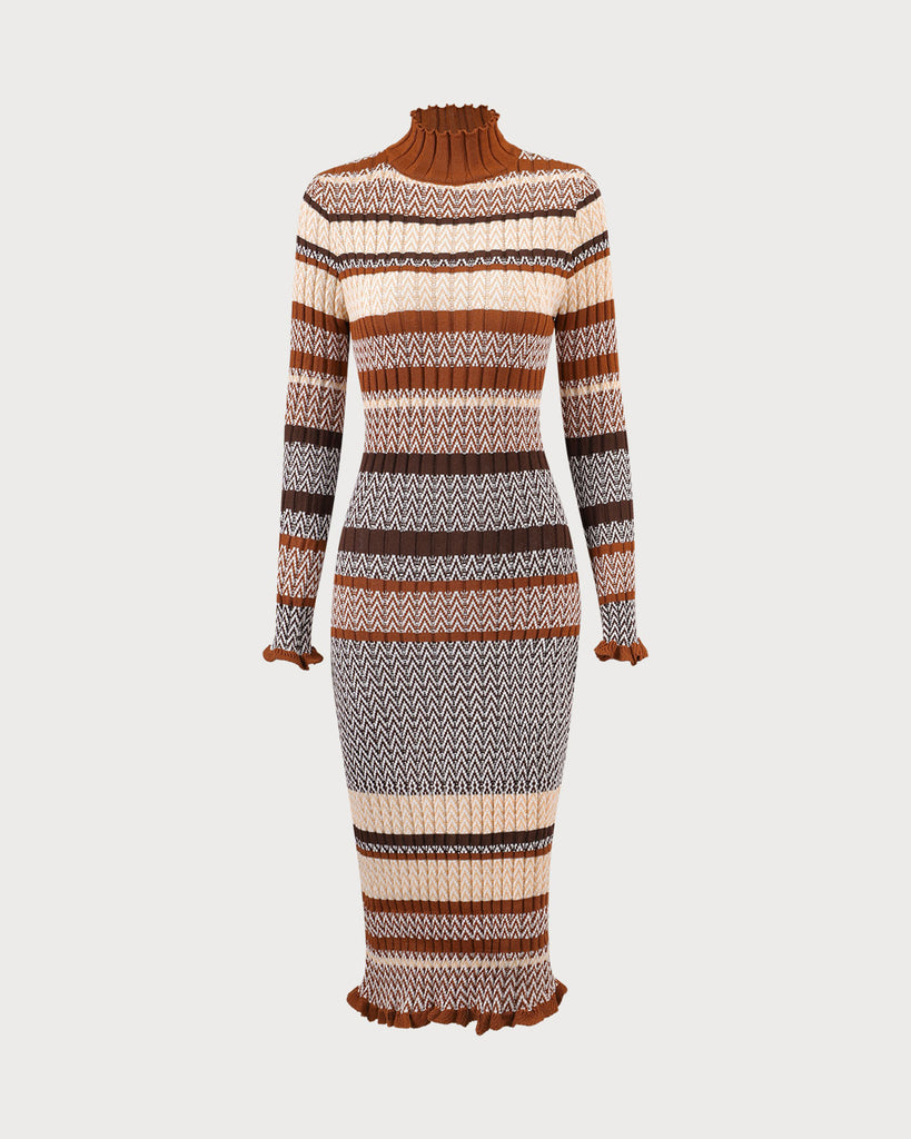 The Colorblock Striped Knitted Dress Dresses - RIHOAS