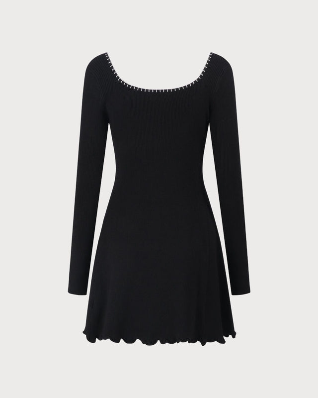 The Contrast Trim Knitted Dress Dresses - RIHOAS