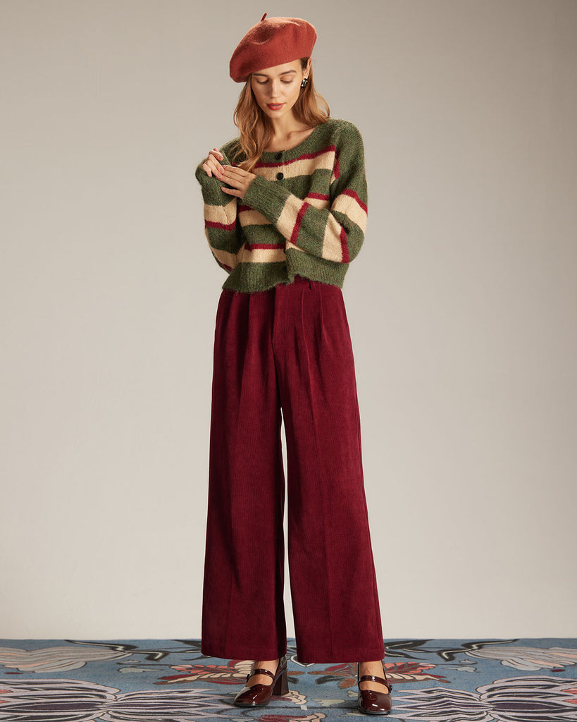 The Corduroy Wide-Leg Pants Bottoms - RIHOAS