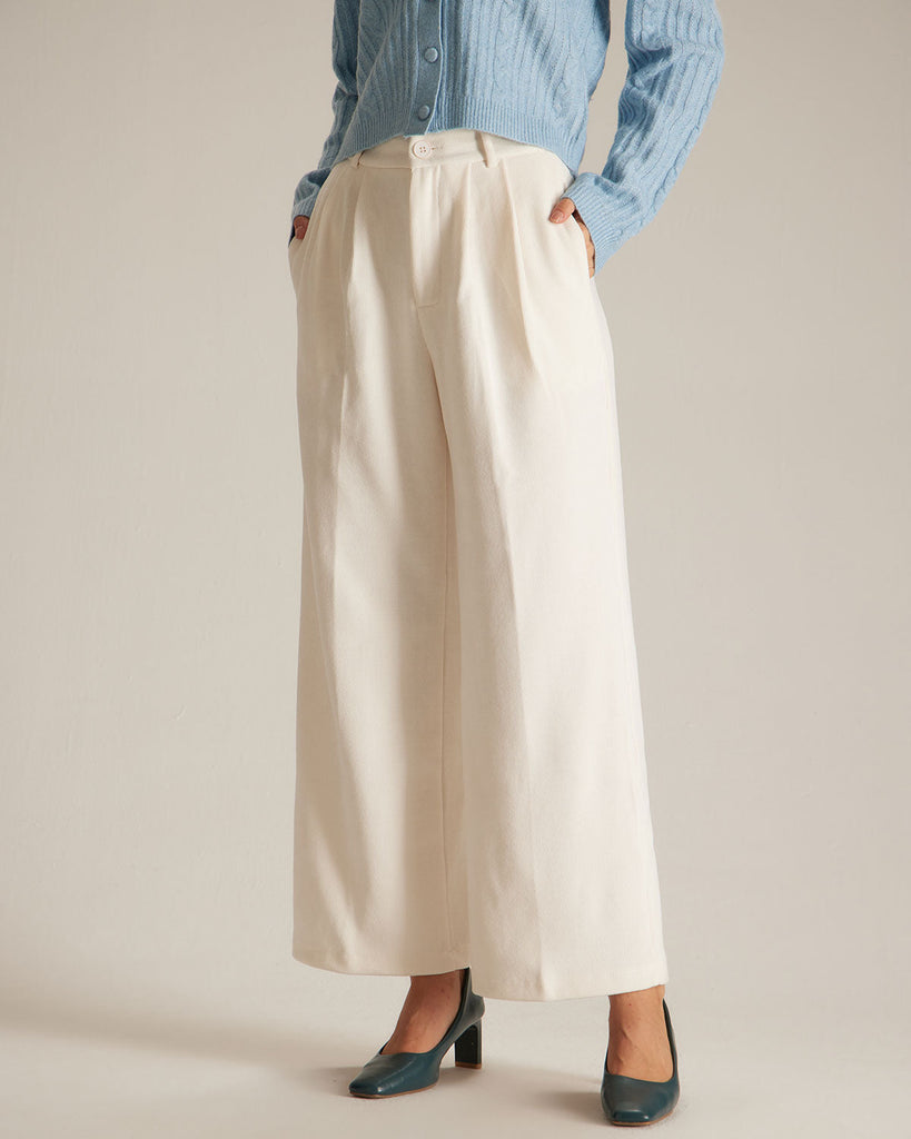 The Corduroy Wide-Leg Pants Bottoms - RIHOAS