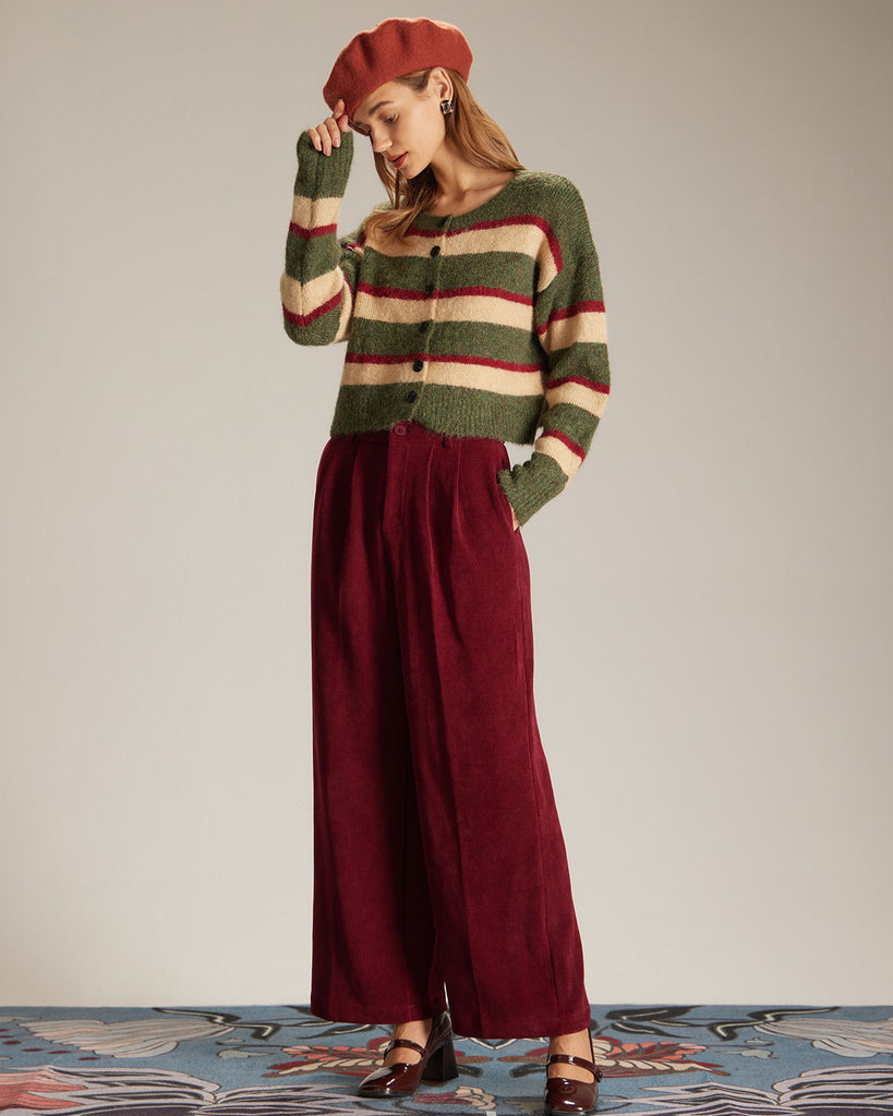 The Corduroy Wide-Leg Pants Bottoms - RIHOAS