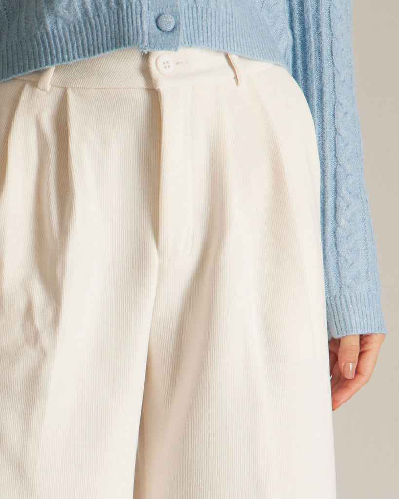 The Corduroy Wide-Leg Pants Bottoms - RIHOAS