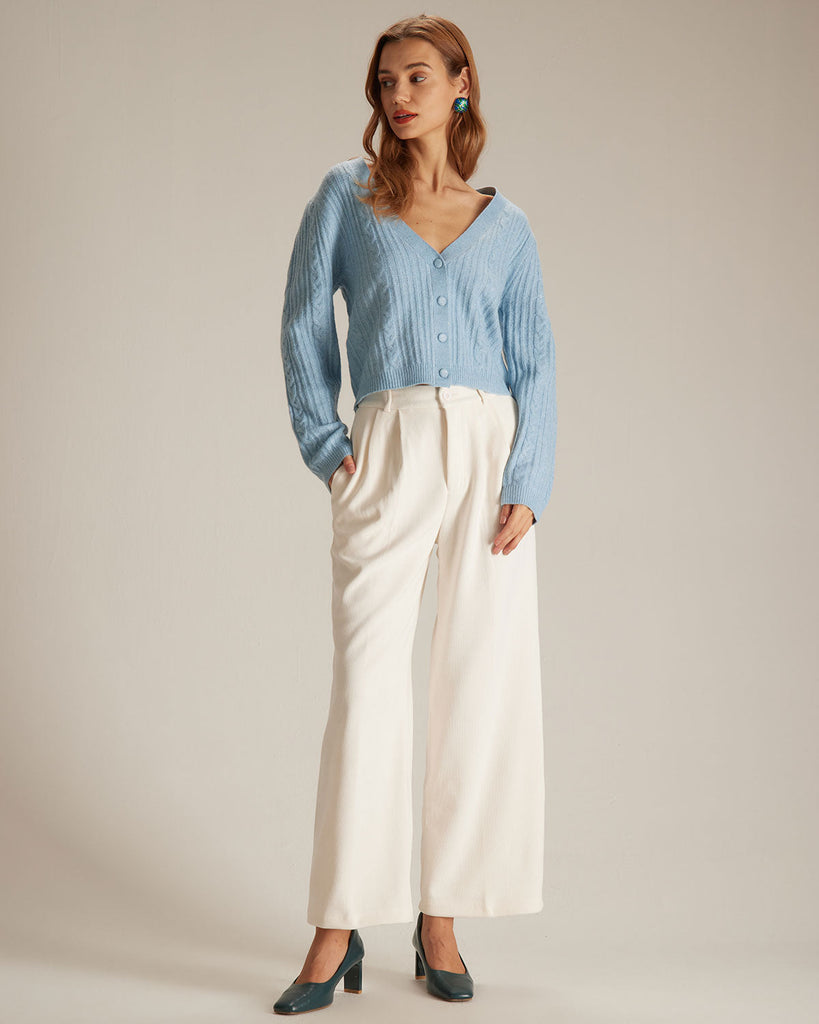 The Corduroy Wide-Leg Pants Bottoms - RIHOAS