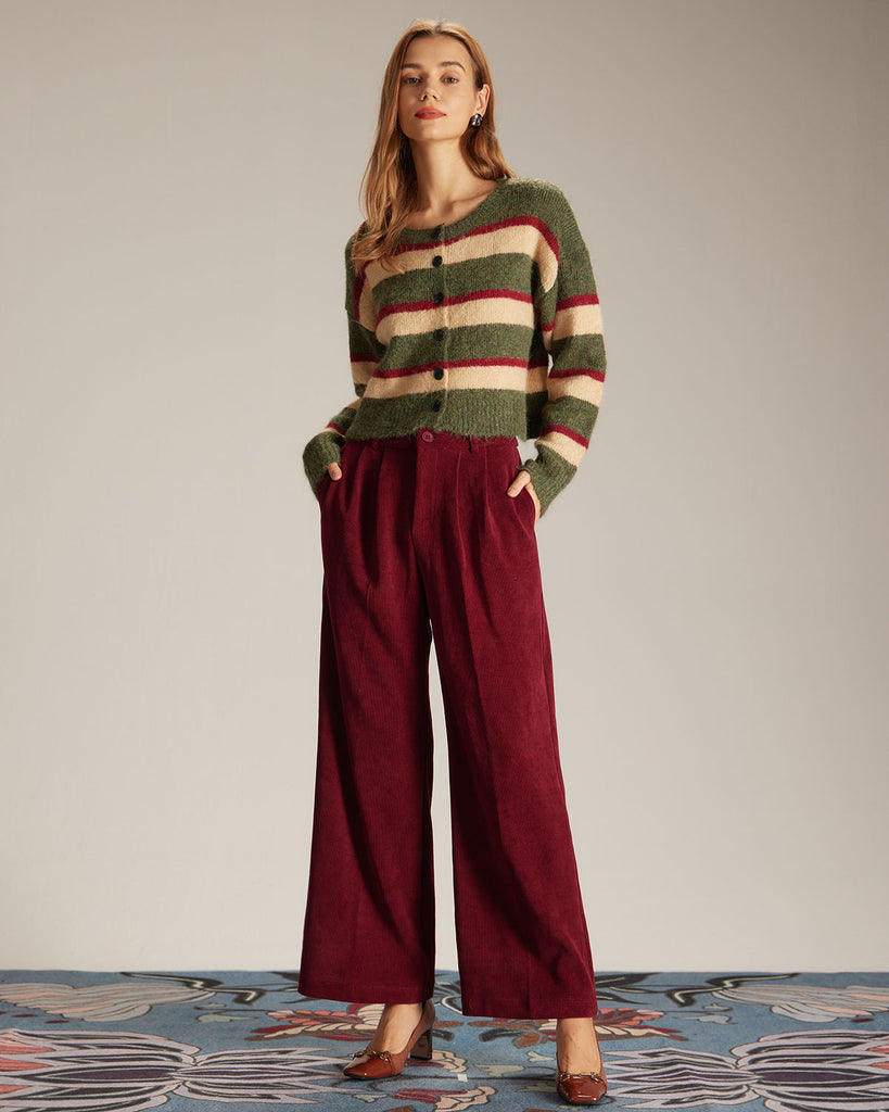The Corduroy Wide-Leg Pants Bottoms - RIHOAS