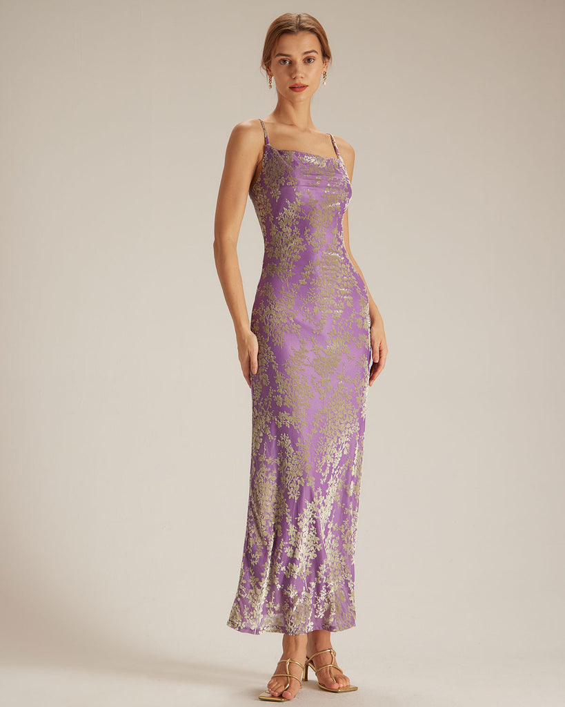 The Cowl Neck Floral Burnout Dress Dresses - RIHOAS