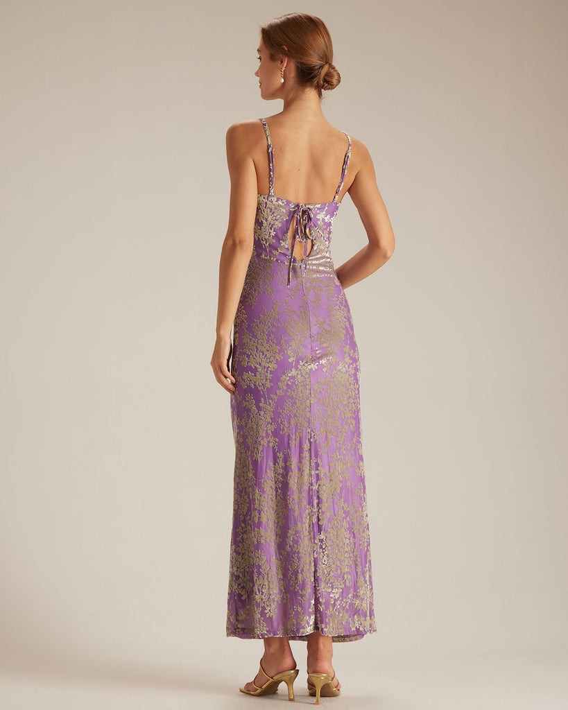 The Cowl Neck Floral Burnout Dress Dresses - RIHOAS