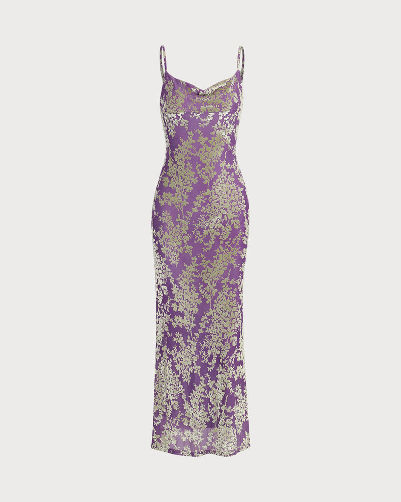 The Cowl Neck Floral Burnout Dress Dresses - RIHOAS