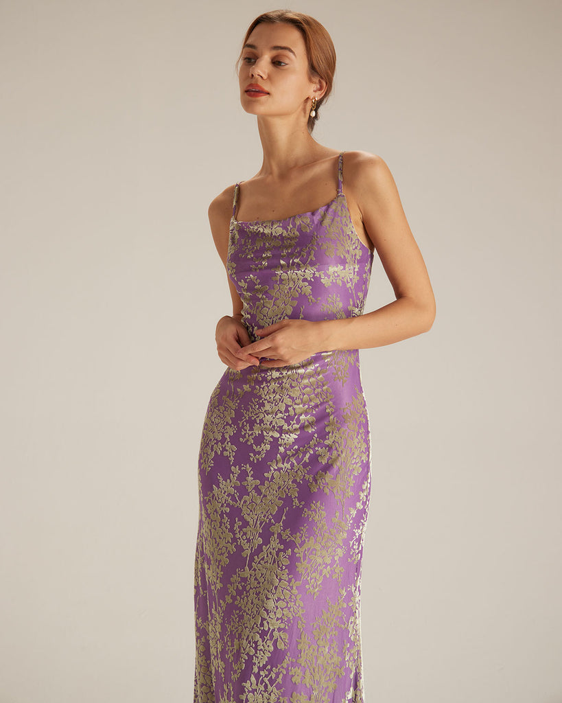 The Cowl Neck Floral Burnout Dress Dresses - RIHOAS