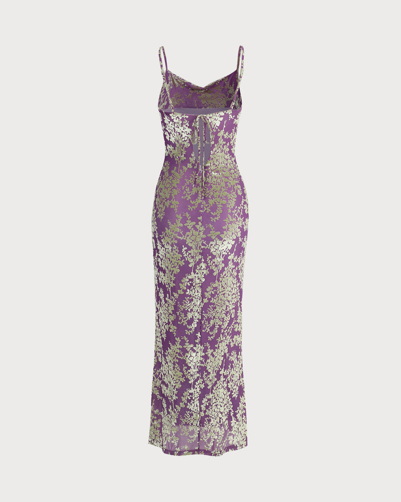 The Cowl Neck Floral Burnout Dress Dresses - RIHOAS