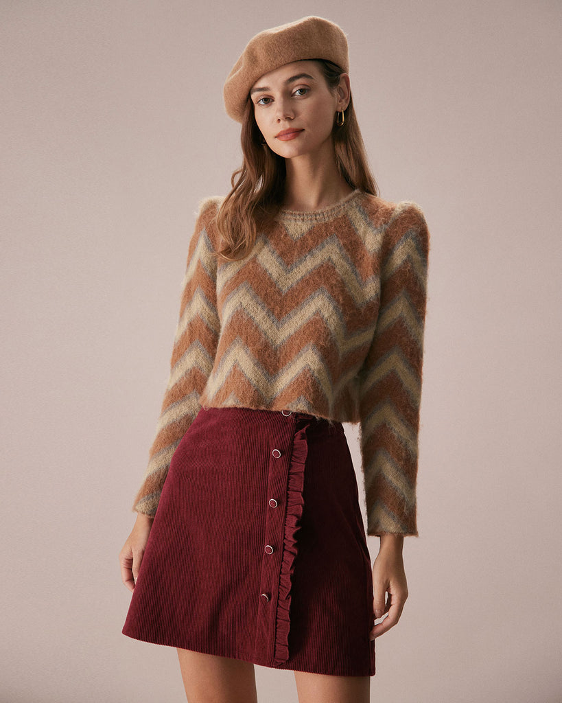The Crew Neck Striped Crop Top Tops - RIHOAS