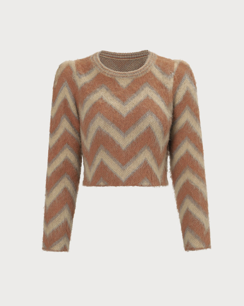 The Crew Neck Striped Crop Top Yellow Tops - RIHOAS
