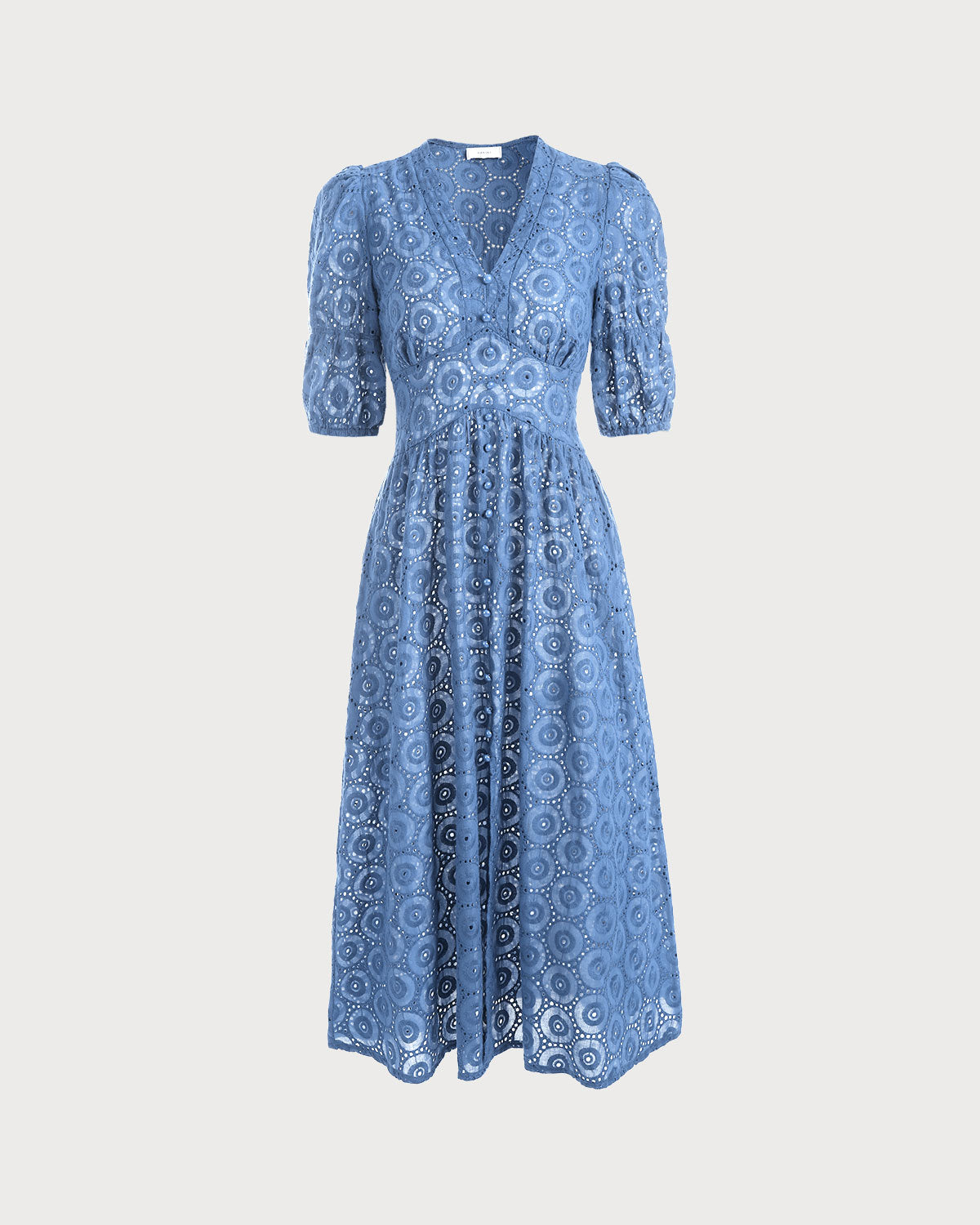 The Blue Puff Sleeve Cutout Slit Maxi Dress - The Blue Puff Sleeve Cutout Slit Maxi Dress - Blue - Dresses | RIHOAS The Blue Puff Sleeve Cutout Slit Maxi Dress - The Blue Puff Sleeve Cutout Slit Maxi Dress - Blue - Dresses | RIHOAS