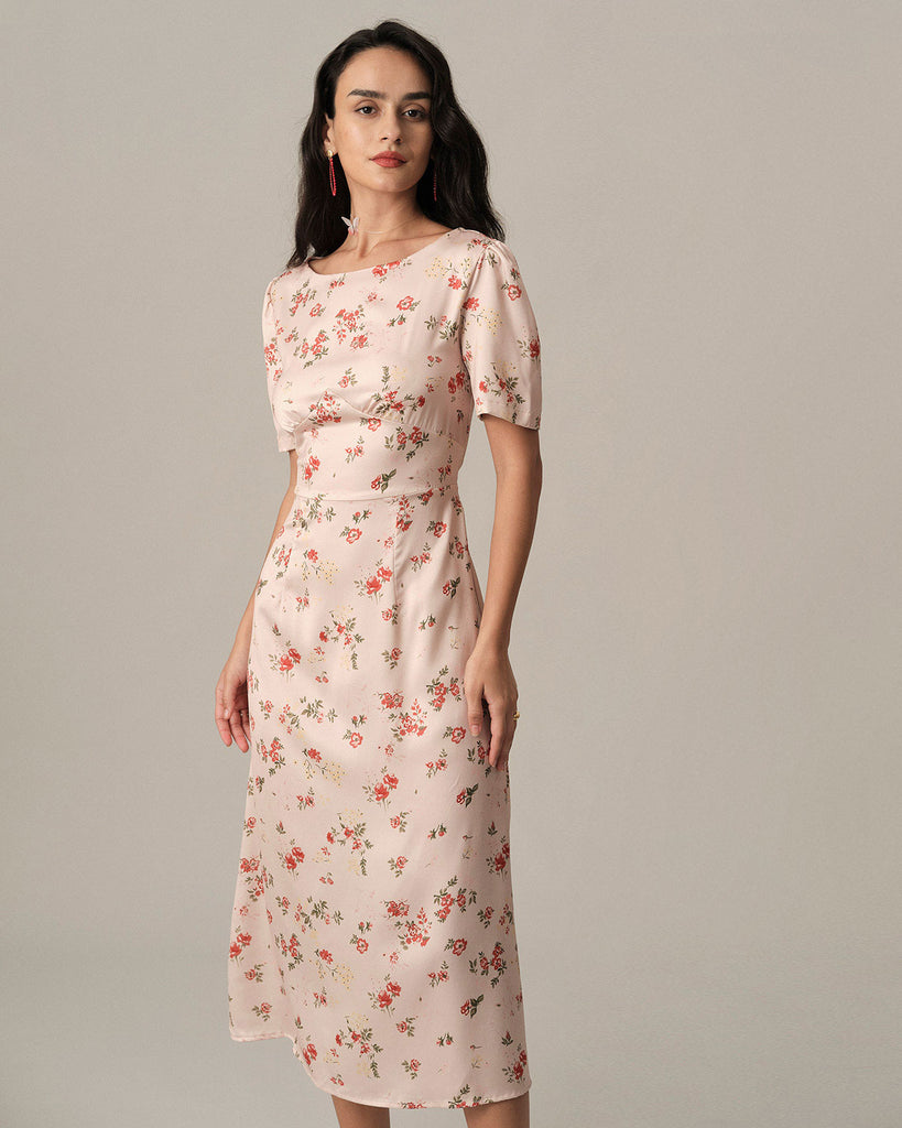 The Floral Cutout Back Midi Dress Dresses - RIHOAS
