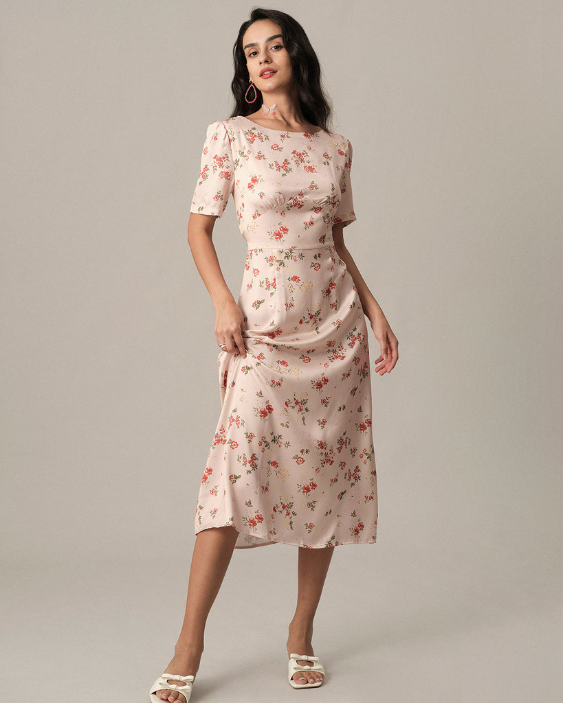 The Floral Cutout Back Midi Dress Dresses - RIHOAS