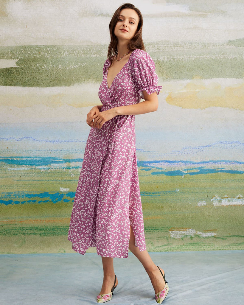 The Floral Puff Sleeve Maxi Dress Dresses - RIHOAS