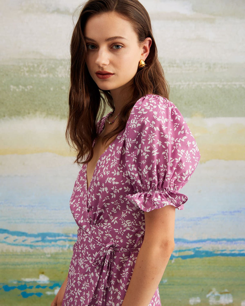 The Floral Puff Sleeve Maxi Dress Dresses - RIHOAS