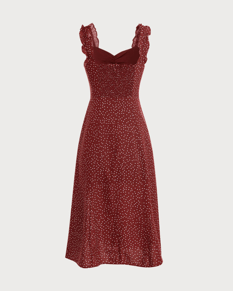 The Frill Trim Side Split Midi Dress Dresses - RIHOAS