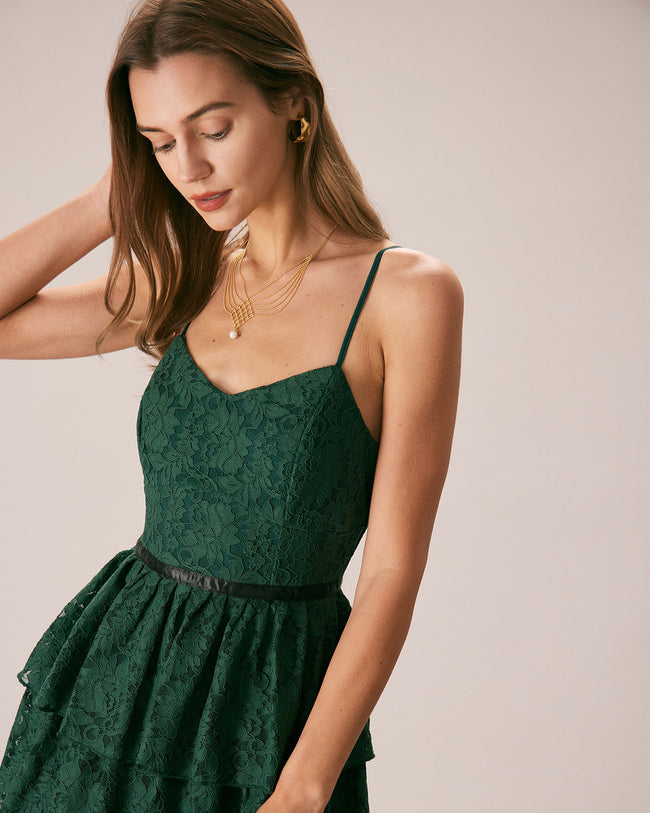 The Green Sweetheart Neck Lace Maxi Dress Reviews Green Dresses RIHOAS